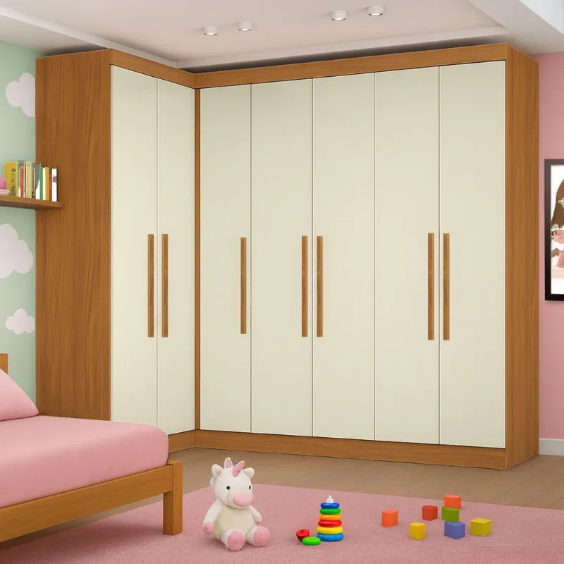 Guarda-Roupa Modulado Infantil 7 Portas Jasmim Bege/Cinamomo/Off White Cinamomo/Off White