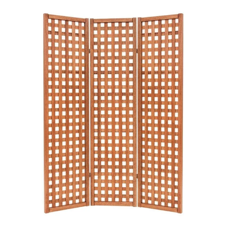 Biombo 3 Folhas 137cm X 179cm Ecograndis Jardim Marrom/jatobá Jatobá