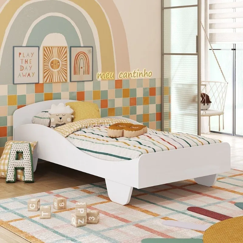 Cama Infantil 100% MDF Olívia Espresso Móveis Branco/Brilho Branco Brilho