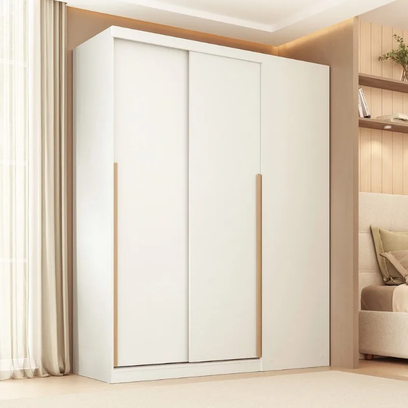 Módulo de Canto Linear Planejado 2 Portas de Correr Jade CabeCasa MadeiraOriginals Branco Branco