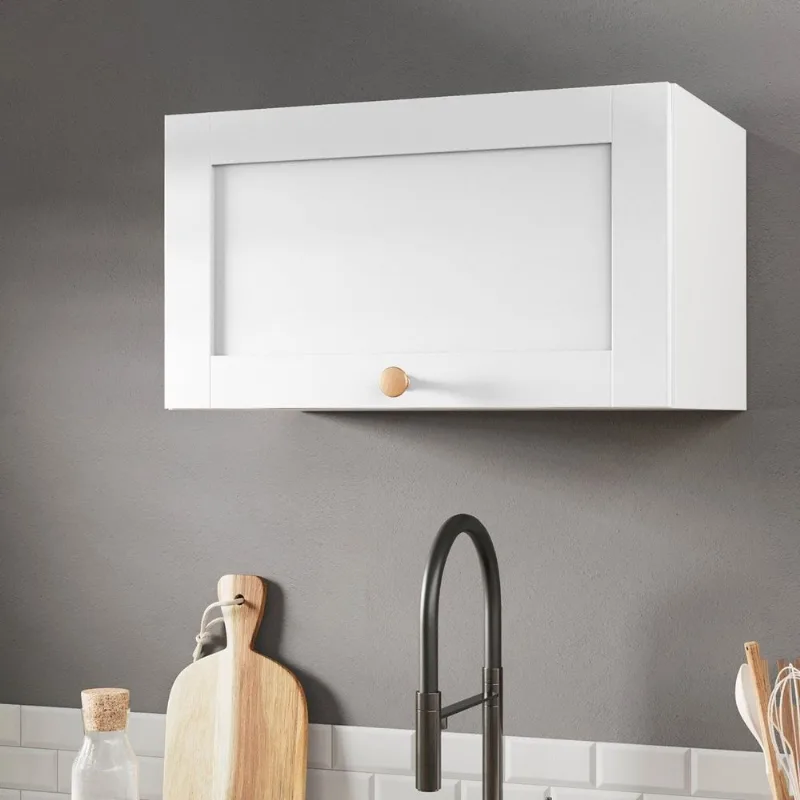 Armário Aéreo 1 Porta Basculante 60cm Arizona CabeCasa MadeiraOriginals Branco Branco