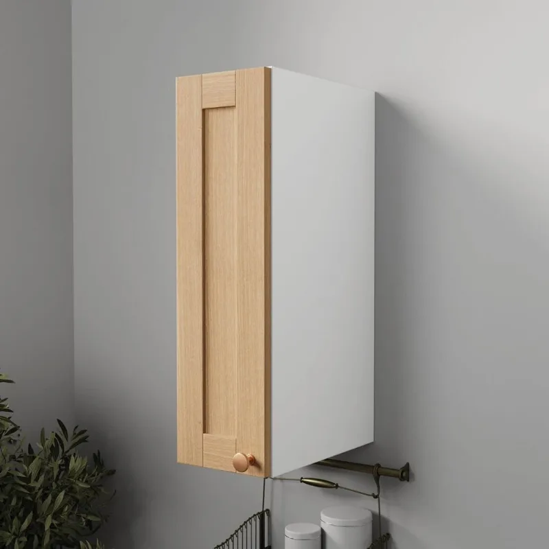 Armário Aéreo Planejado 1 Porta 20cm Arizona CabeCasa MadeiraOriginals Marrom/Figueira/Branco Figueira/Branco