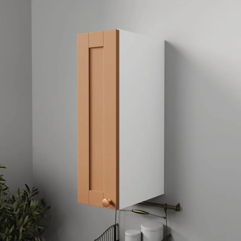 Armário Aéreo Planejado 1 Porta 20cm Arizona CabeCasa MadeiraOriginals Laranja/Terracota/Branco Terracota/Branco