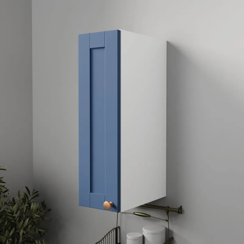 Armário Aéreo Planejado 1 Porta 20cm Arizona CabeCasa MadeiraOriginals Azul/Branco Azul/Branco