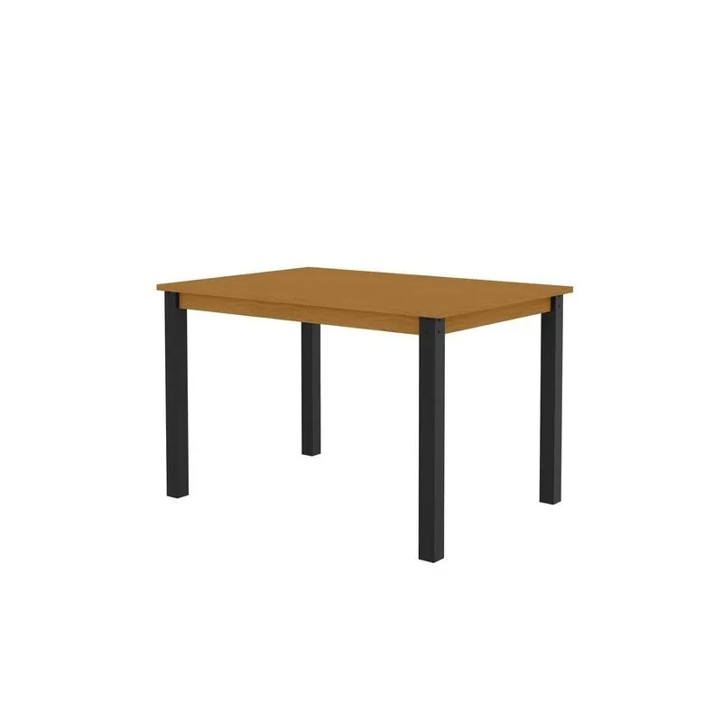 Mesa Retangular 120x80cm Tampo Em Mdf Monaco Preto / Nature