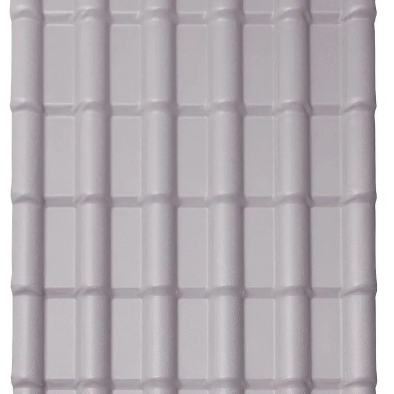 Kit 10 Telhas Pvc Colonial Lux Telhas 1,98m X 0,88m X 1,7mm 6 Ondas Com Kit Fixação Cinza