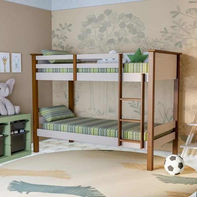 Beliche para Quarto Infantil 155cm x 206cm Joy Branco/Off White/Nogueira Off White/Nogueira