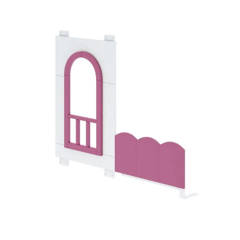 Janela com Grade de Proteção New Garden Casatema Branco/Rosa Branco/Rosa