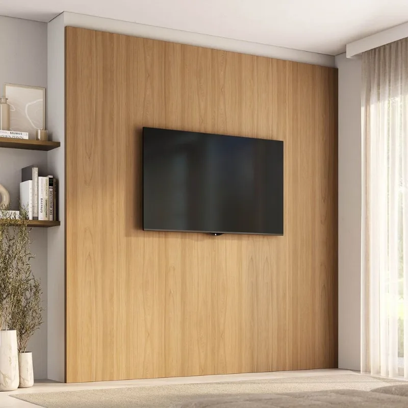 Painel Liso para TV 86 Polegadas Planejado 240x250cm Aruá CabeCasa MadeiraOriginals Marrom/Jatobá Jatoba