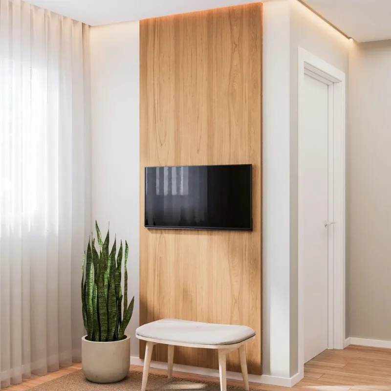 Painel Liso para TV 32 Polegadas Planejado 80x230cm Aruá CabeCasa MadeiraOriginals Marrom/Jatobá Jatoba