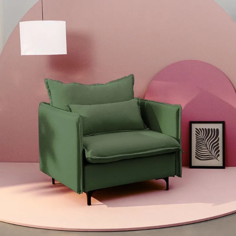 Poltrona com Pé Metal Sôma CabeCasa MadeiraOriginals Verde