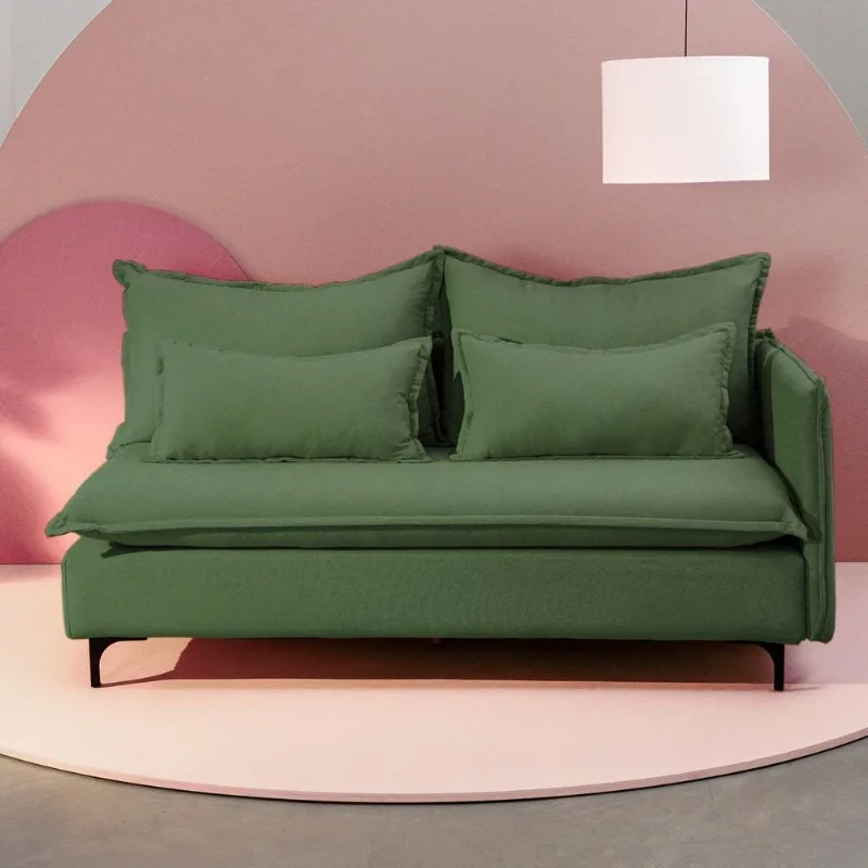 Sofá Modular 2 Lugares Braço Lateral com Pé Metal Sôma CabeCasa MadeiraOriginals Verde