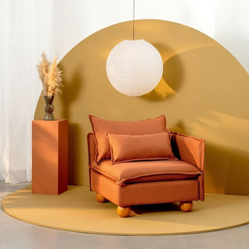 Sofá Modular Braço Lateral com Pé Bolinha Sôma CabeCasa MadeiraOriginals Marrom Mocha Mousse Mocha Mousse