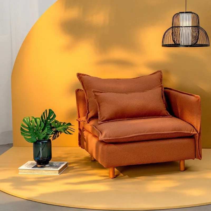 Sofá Modular Braço Lateral com Pé Madeira Sôma CabeCasa MadeiraOriginals Marrom Mocha Mousse Mocha Mousse
