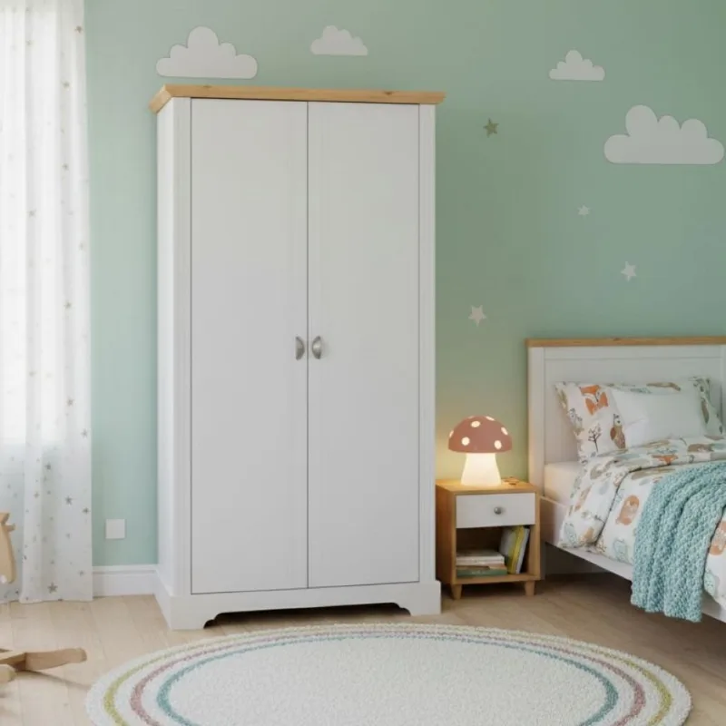 Guarda Roupa Infantil 2 Portas Toledo Branco Branco