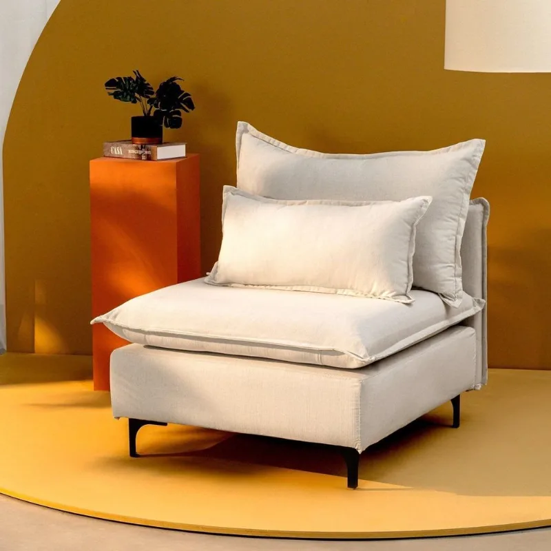 Sofá Modular com Encosto Pé Metal Sôma CabeCasa MadeiraOriginals Natural