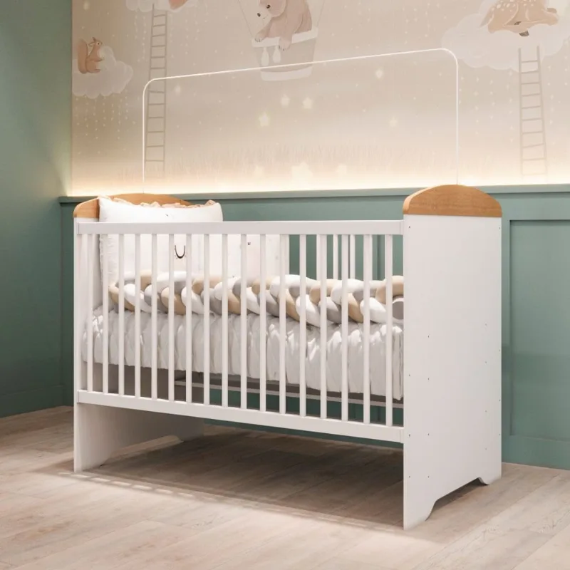 Berço Americano 3 em 1 Mini Cama Mini Sofá Eloá MDF com Bétula Branco/Betula Branco/Bétula