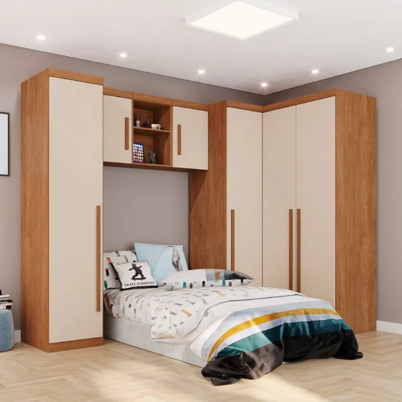 Modulado Quarto Infantil 6 Peças Liz Espresso Móveis Marrom/Cinamomo/Off White Cinamomo / Off White