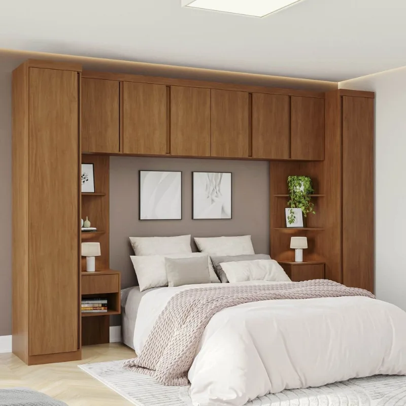 Guarda-Roupa Planejado 7 Peças 8 Portas Arani CabeCasa MadeiraOriginals Marrom/Cinamomo Cinamomo
