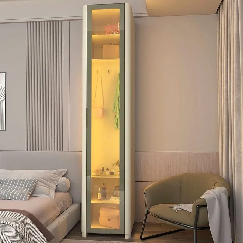 Módulo Guarda-roupa Nicho Reflecta 1 Porta Com Led 100% Mdf Innova Bege/off White Off White
