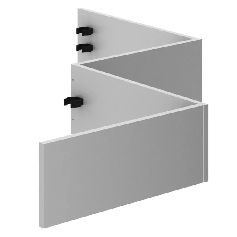 Conjunto Rodapé Canto 47,3cm Mdf Grazi Branco