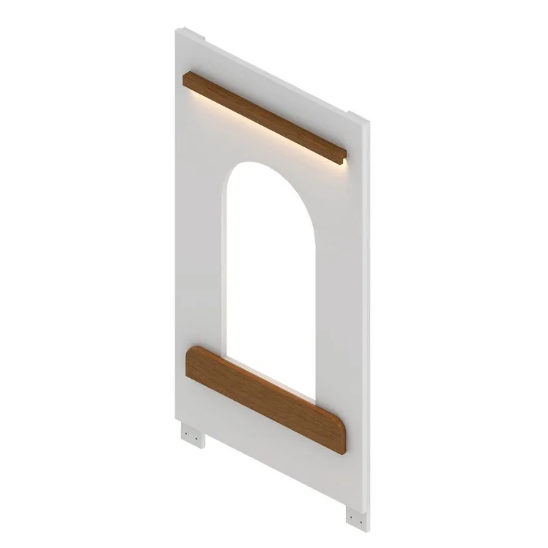 Janela com LED para Cama Casinha Aria Casatema Branco/Nogueira Branco/Nogueira