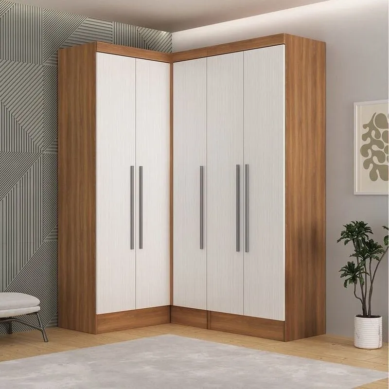 Quarto Completo 5 Portas 4 Gavetas 3 Peças Viena Espresso Móveis Nogal/branco