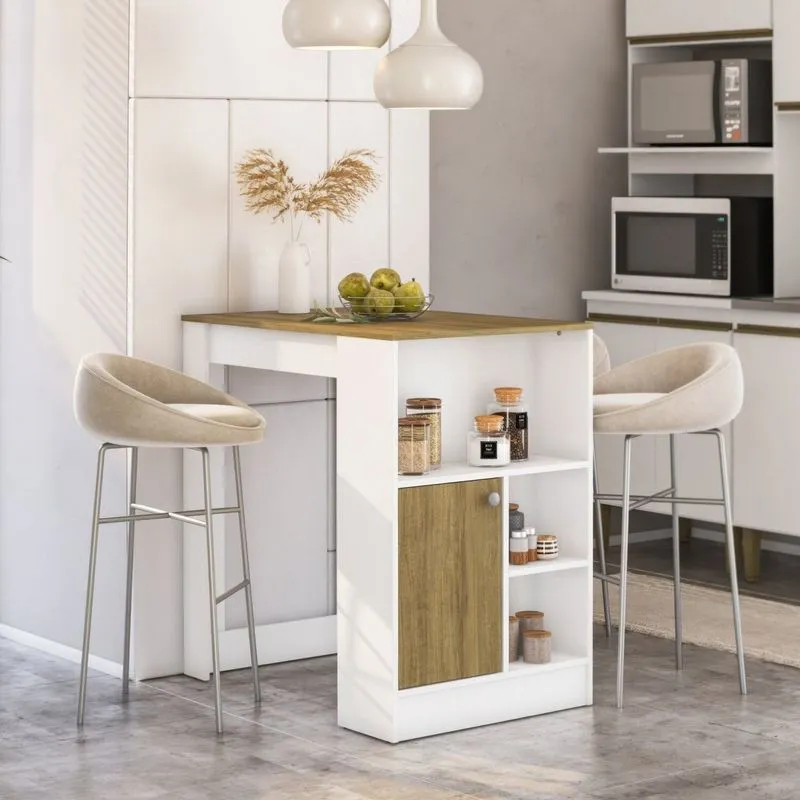 Bancada Mesa De Cozinha 1 Porta Milão Yescasa Branco/mel Branco/mel