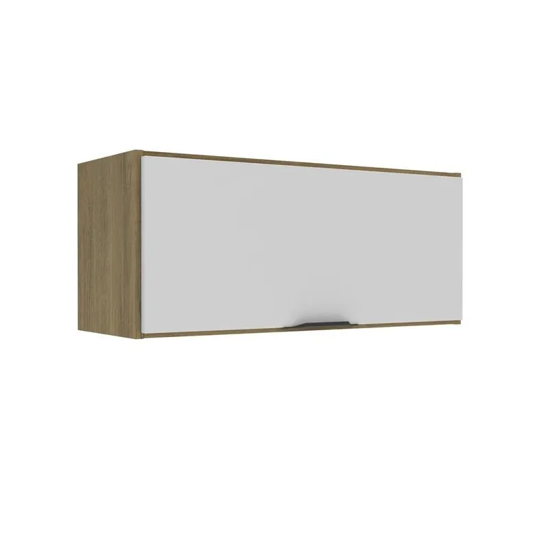 Armário Aéreo De Cozinha 70cm Com 1 Porta Basculante 2511 Valencia Yescasa Branco/mel Mel/branco