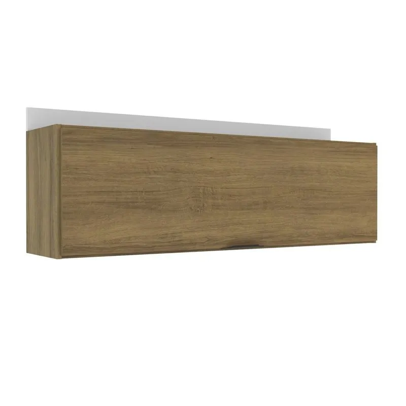 Armário Aéreo De Cozinha 1 Porta Basculante 120cm Valencia Yescasa Marrom/mel/branco Mel/branco
