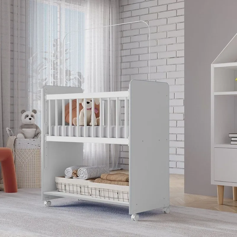 Mini Berço Infantil Multifuncional Nicho Organizador Aconchego Branco Branco