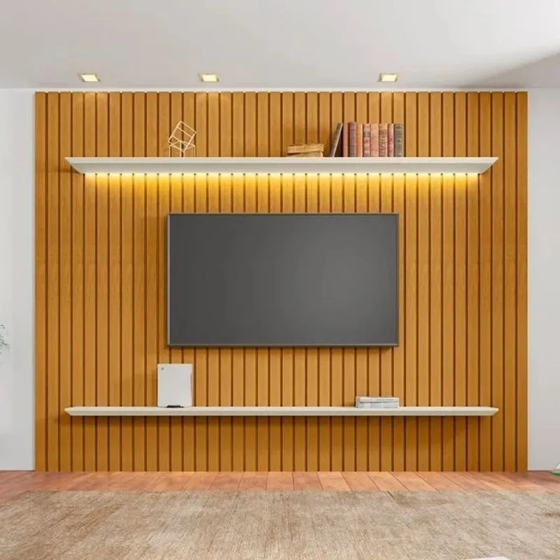 Kit 2 Prateleiras Com Led 100% Mdf Roma Bege Cinamomo/off White Cinamomo/off White