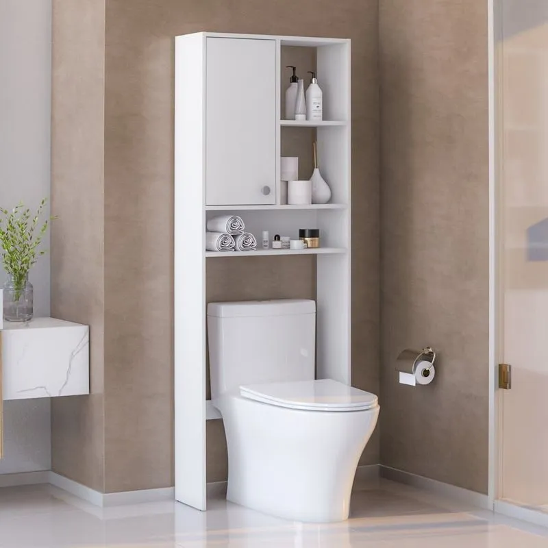 Armário De Banheiro Alto Com 1 Porta 2514 Branco Branco