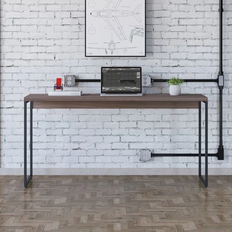 Mesa De Escritório Studio 150 Cm Yescasa Marrom/nogal Nogal