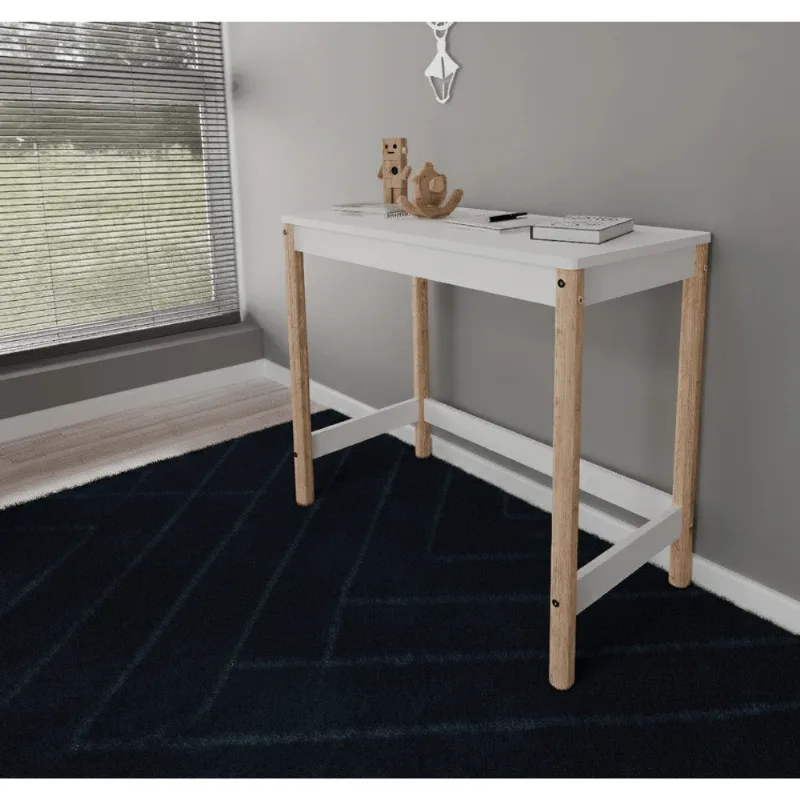Escrivaninha Infantil Arredus em Madeira e MDF 92,6cm Branco e Natural Branco/Natural