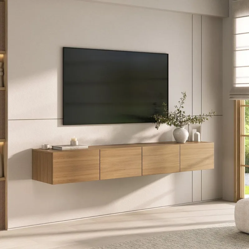 Rack Suspenso para TV até 75 Polegadas Planejado 180cm Aruá CabeCasa MadeiraOriginals Marrom Jatobá Jatoba