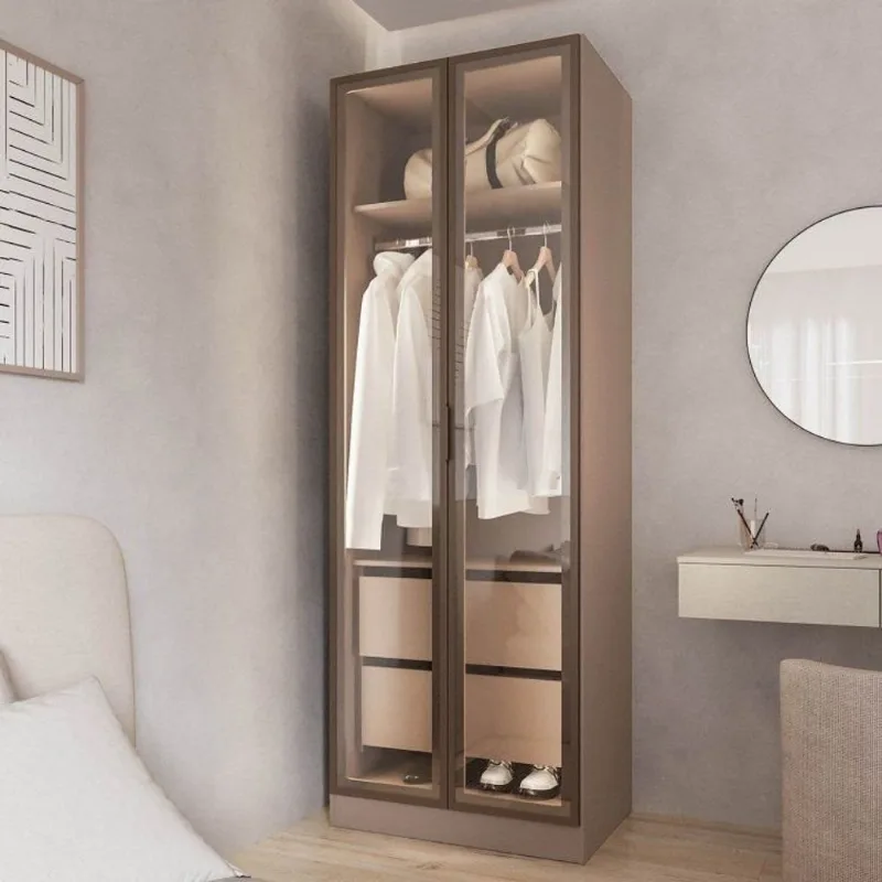 Guarda Roupa Planejado 100% MDF 2 Portas Reflecta Orion CabeCasa MadeiraOriginals Marrom/Mocha Mocha
