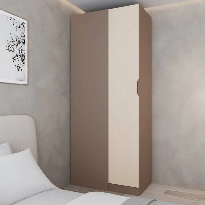 Guarda Roupa Planejado 100% MDF de Canto Linear Orion CabeCasa MadeiraOriginals Marrom Mocha/Linho