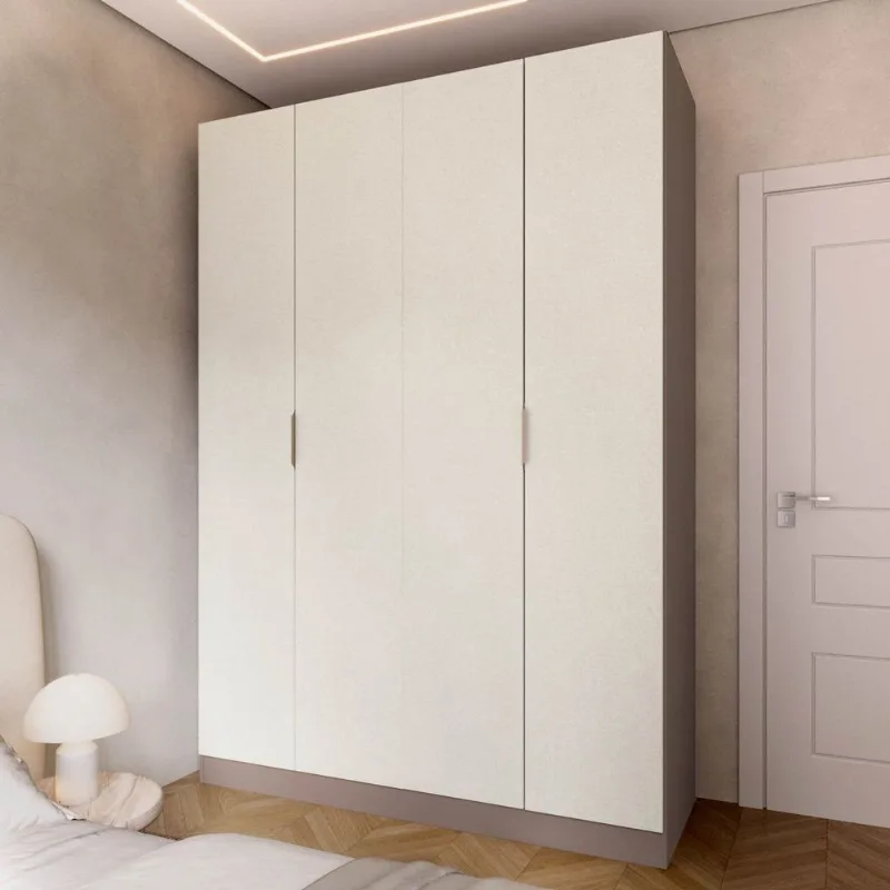 Guarda Roupa Planejado 100% MDF 4 Portas Orion CabeCasa MadeiraOriginals Marrom/Mocha/Linho Mocha/Linho