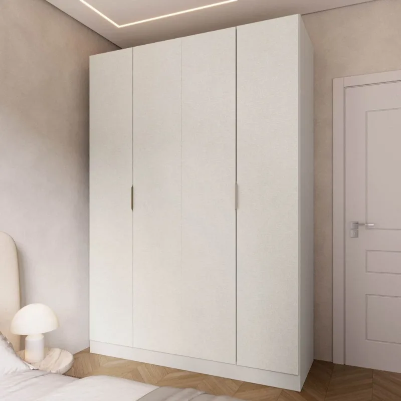 Guarda Roupa Planejado 100% MDF 4 Portas Orion CabeCasa MadeiraOriginals Bege/Aveia/Linho Aveia/Linho