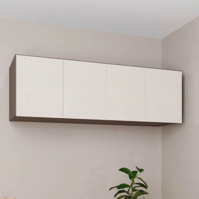 Módulo Planejado Ponte Queen Guarda Roupa 100% MDF 4 Portas Orion CabeCasa MadeiraOriginals Marrom Mocha/Linho