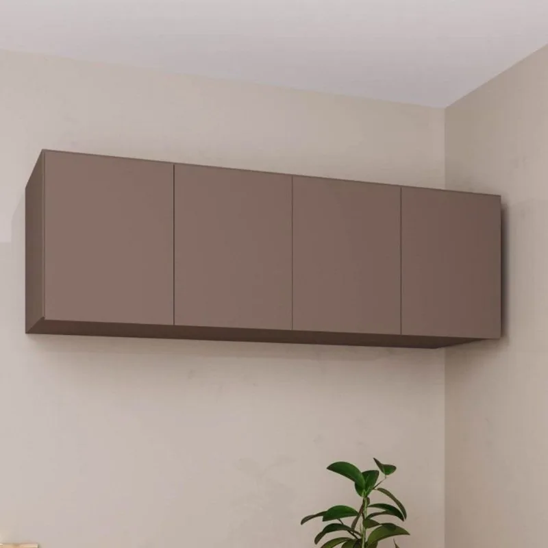 Módulo Planejado Ponte Queen Guarda Roupa 100% MDF 4 Portas Orion CabeCasa MadeiraOriginals Marrom Mocha