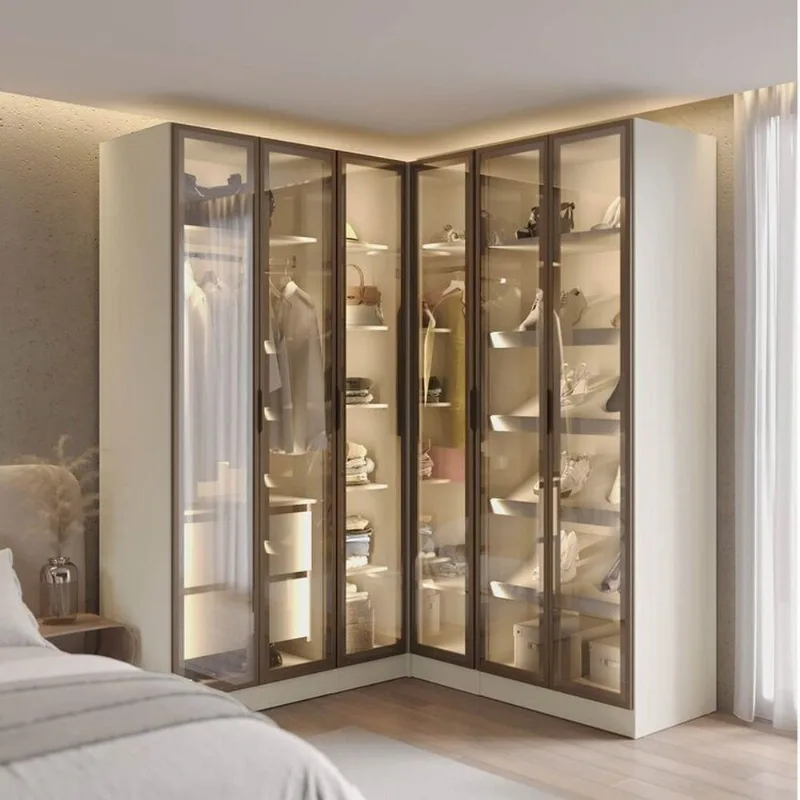 Guarda Roupa Planejado de Canto Linear 4 Peças 6 Portas Reflectas Orion CabeCasa MadeiraOriginals Bege/Aveia Aveia