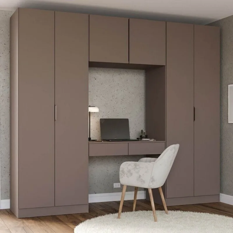 Guarda-Roupa Planejado 4 Peças com 6 Portas Orion CabeCasa MadeiraOriginals Marrom Mocha