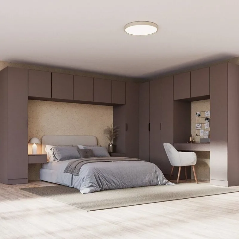 Guarda-Roupa Planejado de Canto Linear 12 Peças com 13 Portas Orion CabeCasa MadeiraOriginals Marro Mocha