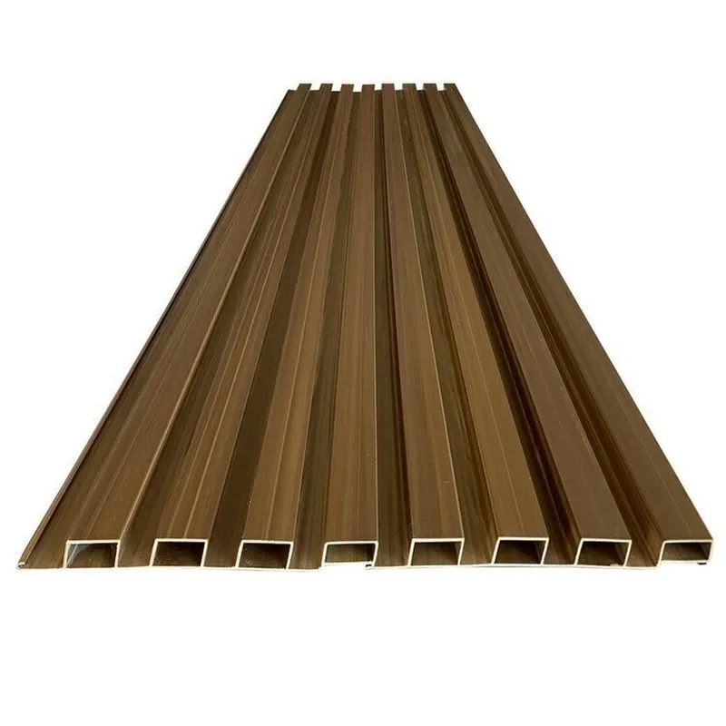 Painel Ripado Em Placa 100x0,15cm 3,15m² Pvc + 6 Cantoneiras Marrom