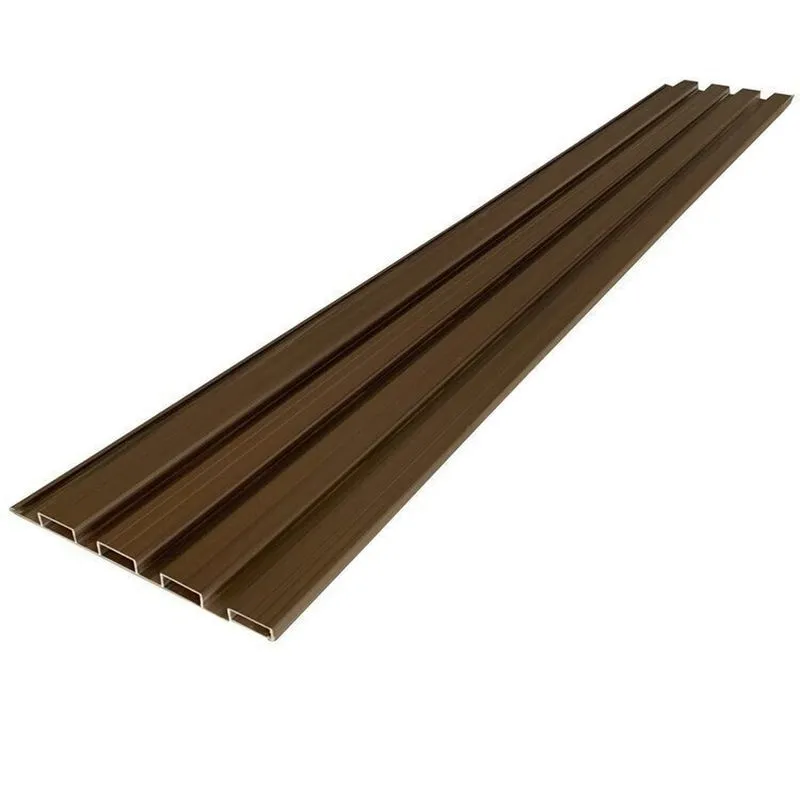 Painel Ripado Em Placa 100x0,15cm 6,3m² Pvc + 12 Cantoneiras Marrom