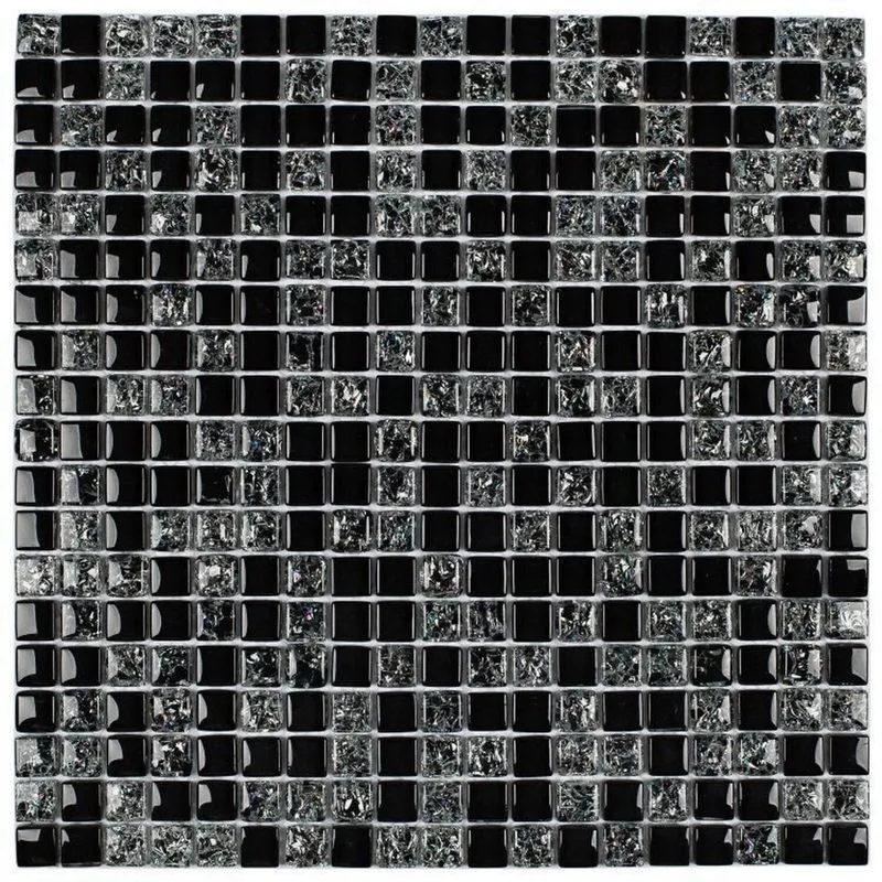 Kit 1m² Pastilha De Vidro Galliano 30cm X 30cm Preto