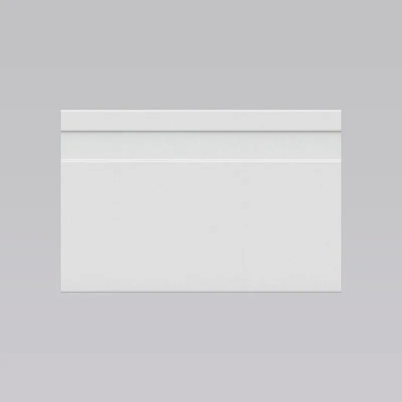 Kit 20m Linear Rodapé Pvc Edge Branco Frisado 10cm X 15mm X 2m Branco
