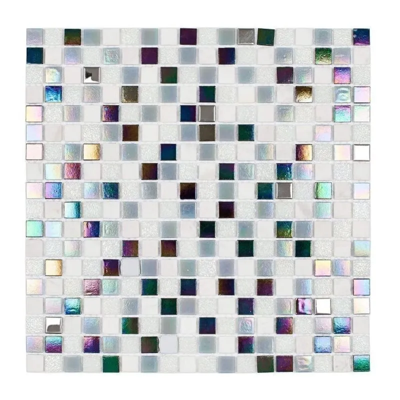 Kit 1m² Pastilha De Vidro Silk 30cm X 30cm Branco